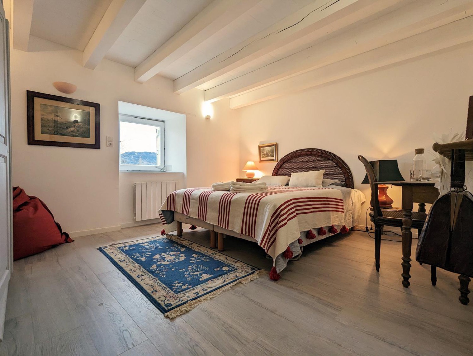 Bright bedroom with countryside view