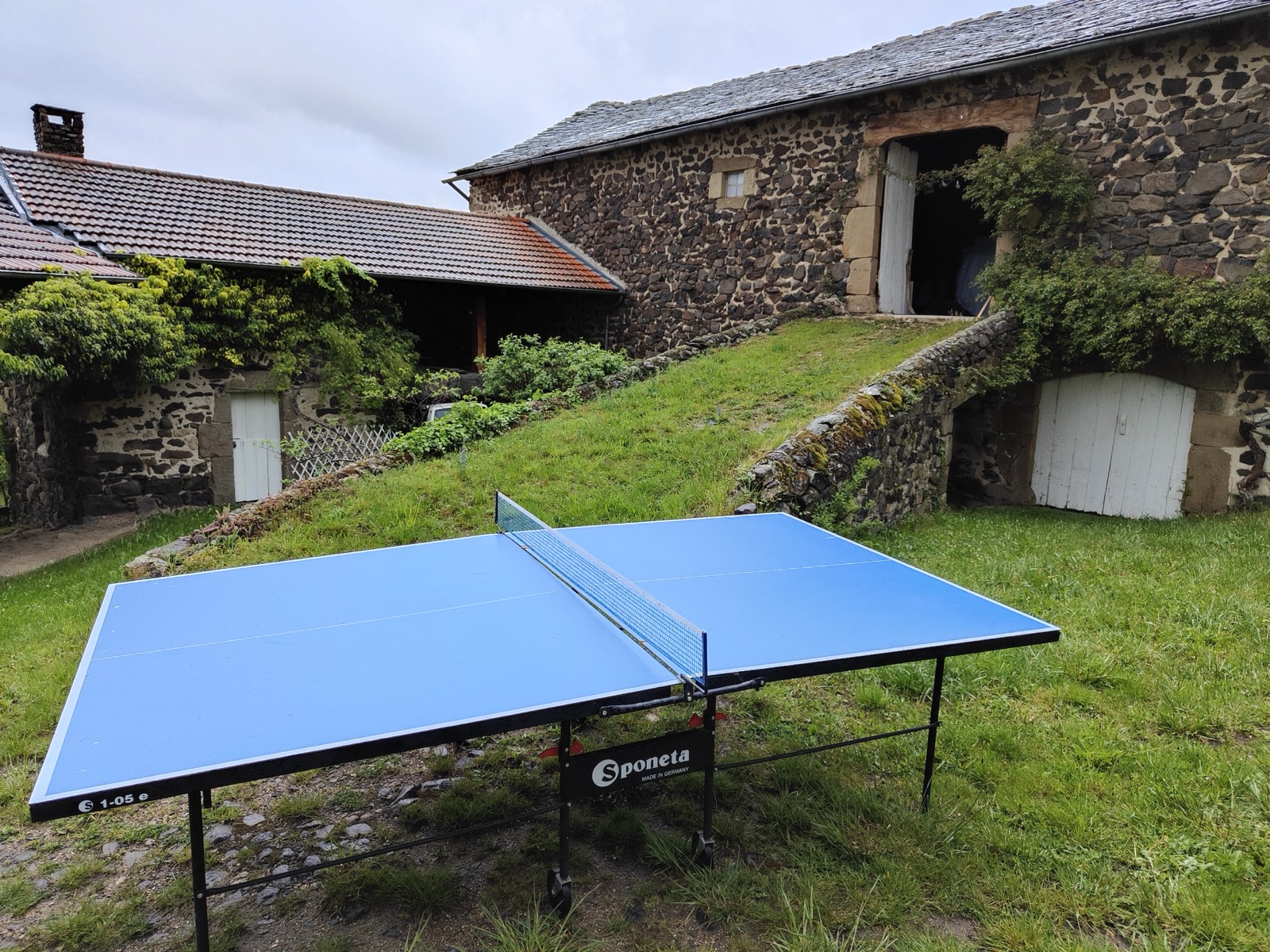 Table tennis table in the garden