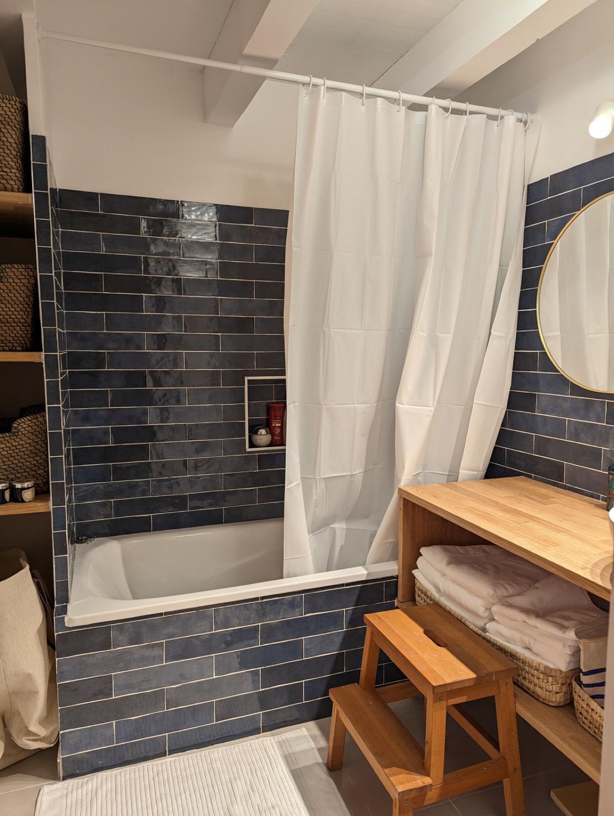 Bathroom, bathtub and double sink