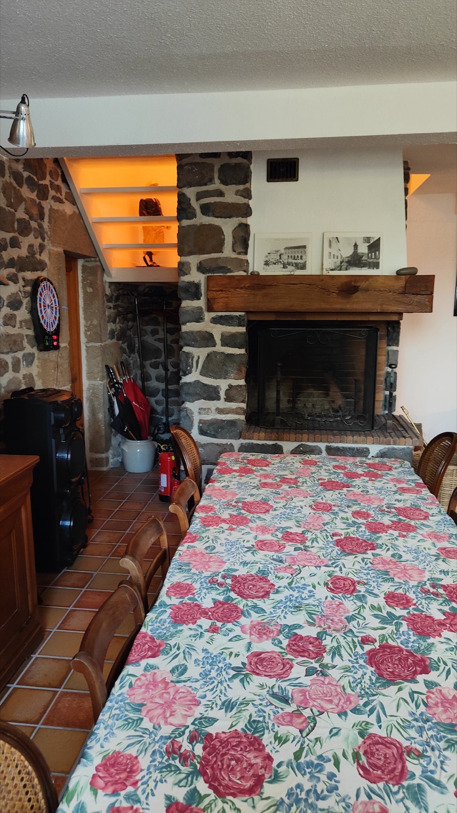 Games room, cosy corner by the fireplace